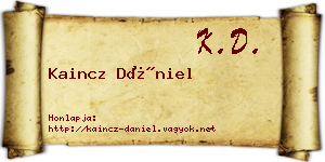 Kaincz Dániel névjegykártya